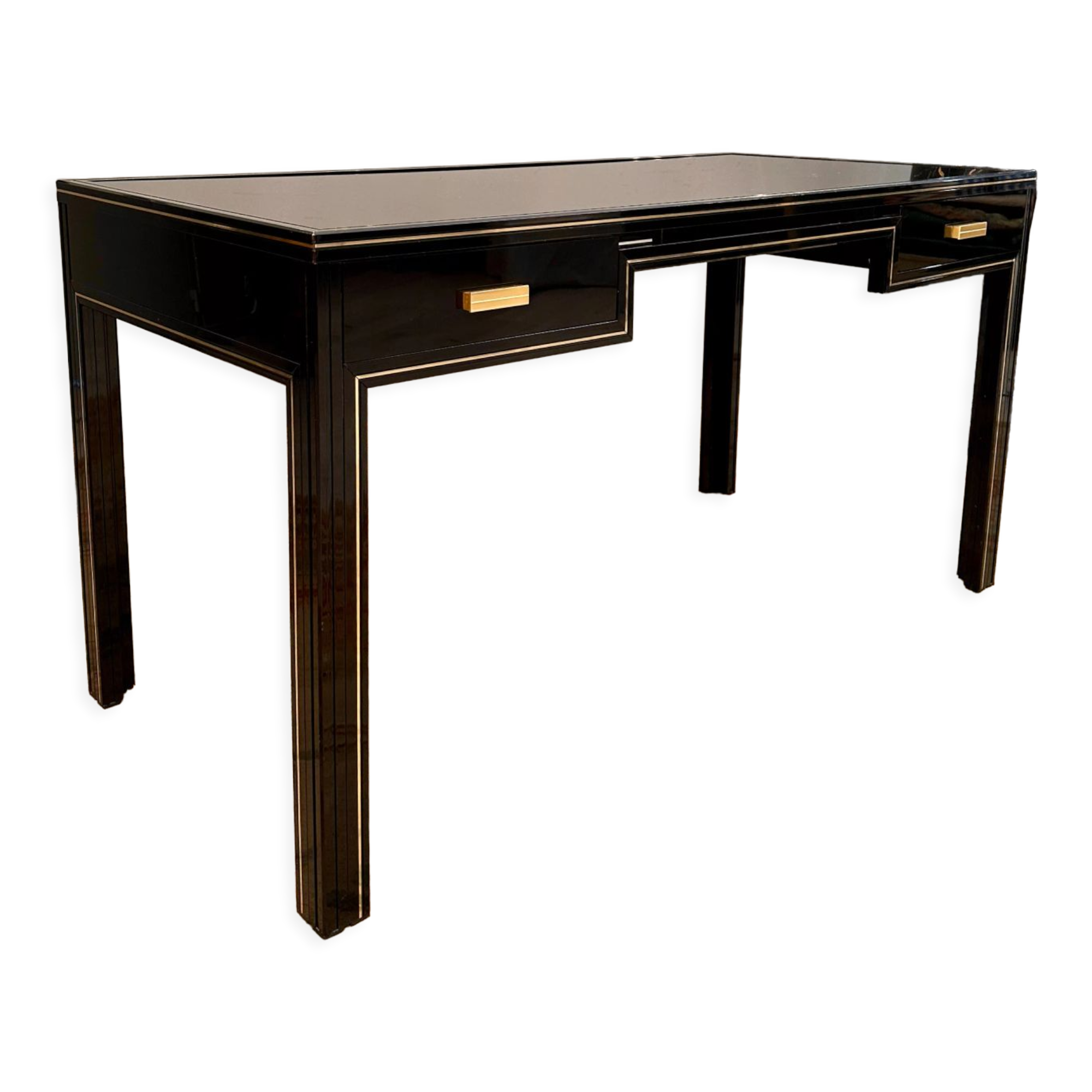 Black lacquered office by Pierre vandel Paris circa 1970