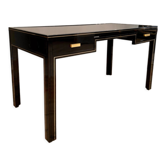 Bureau laqué noir par Pierre Vandel Paris vers 1970