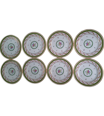 Set De 5 Bols à Soupe/pâtes Haviland Limoges Vieux Paris Green Vert - Porcelaine Française