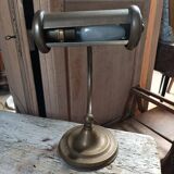 Patinated golden brass desk lamp