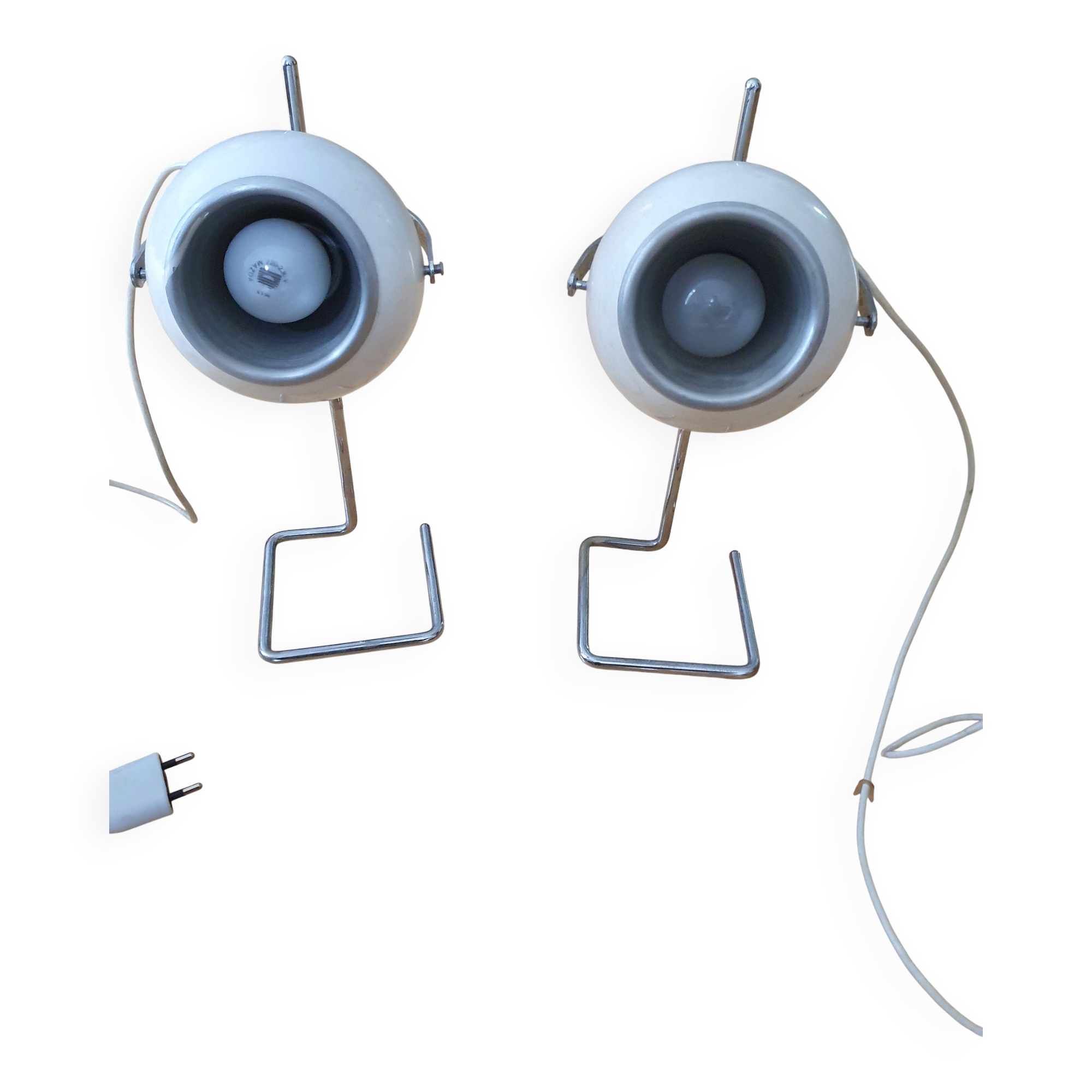 Pair of vintage eyeball lamps