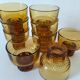 Vintage amber pressed glass glasses