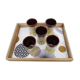Lot de 5 mazagrans beige et marron