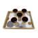 Lot de 5 mazagrans beige et marron