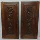 Pair of antique carved oak wood door panels