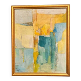 Original Swedish Oil on Canvas – “Komposition” – Signed – Vintage & Framed – 46 × 38 cm (18.1" × 15")