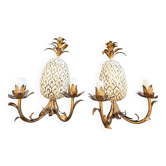Paire d'appliques ananas, dans le style de Maison Charles / Jansen, an