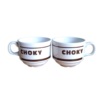 Duo tasses choky churchill england vintage