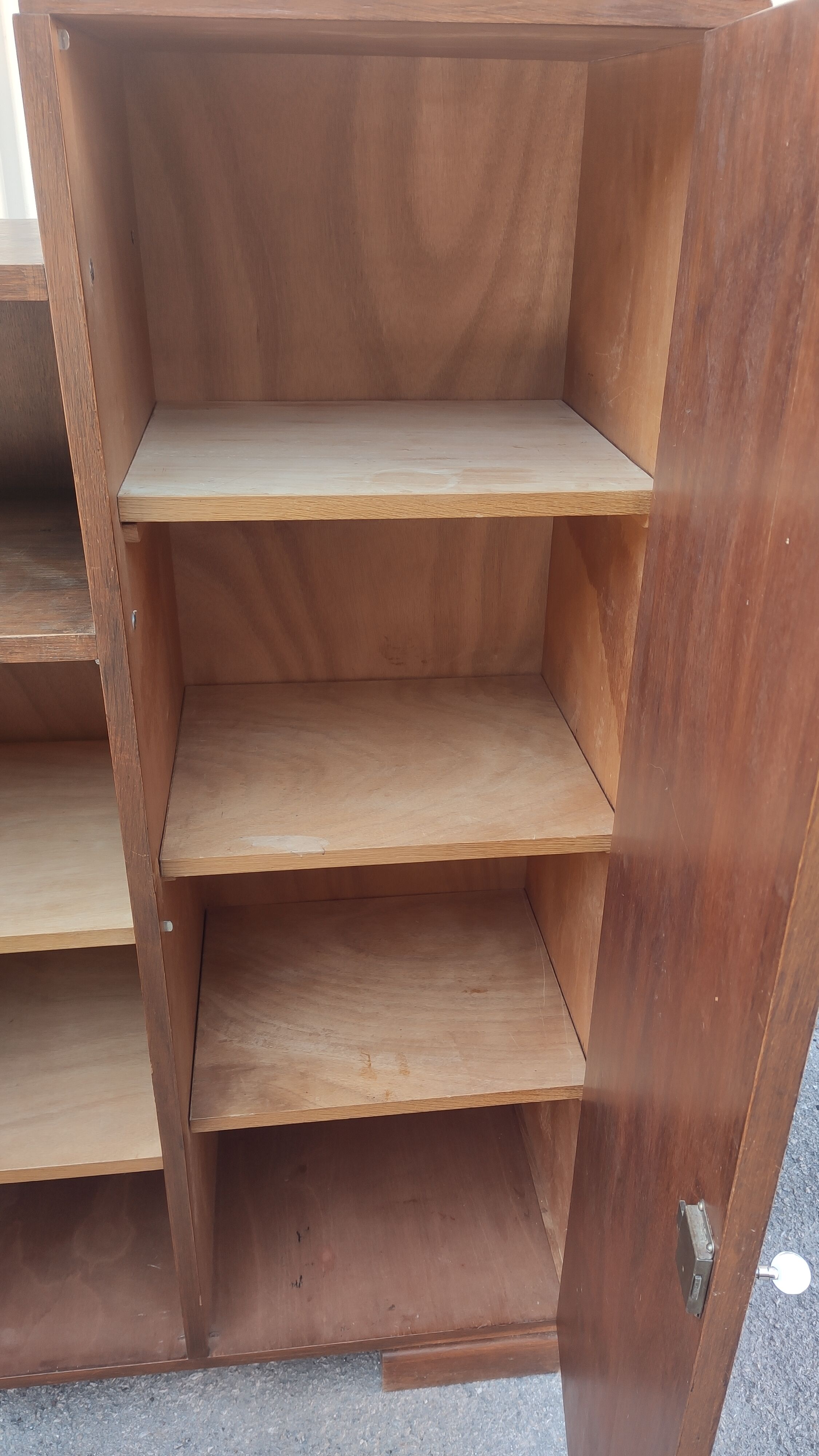 Two-door modernist shelf cabinet, art deco