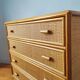 Vintage chest of drawers in light rattan