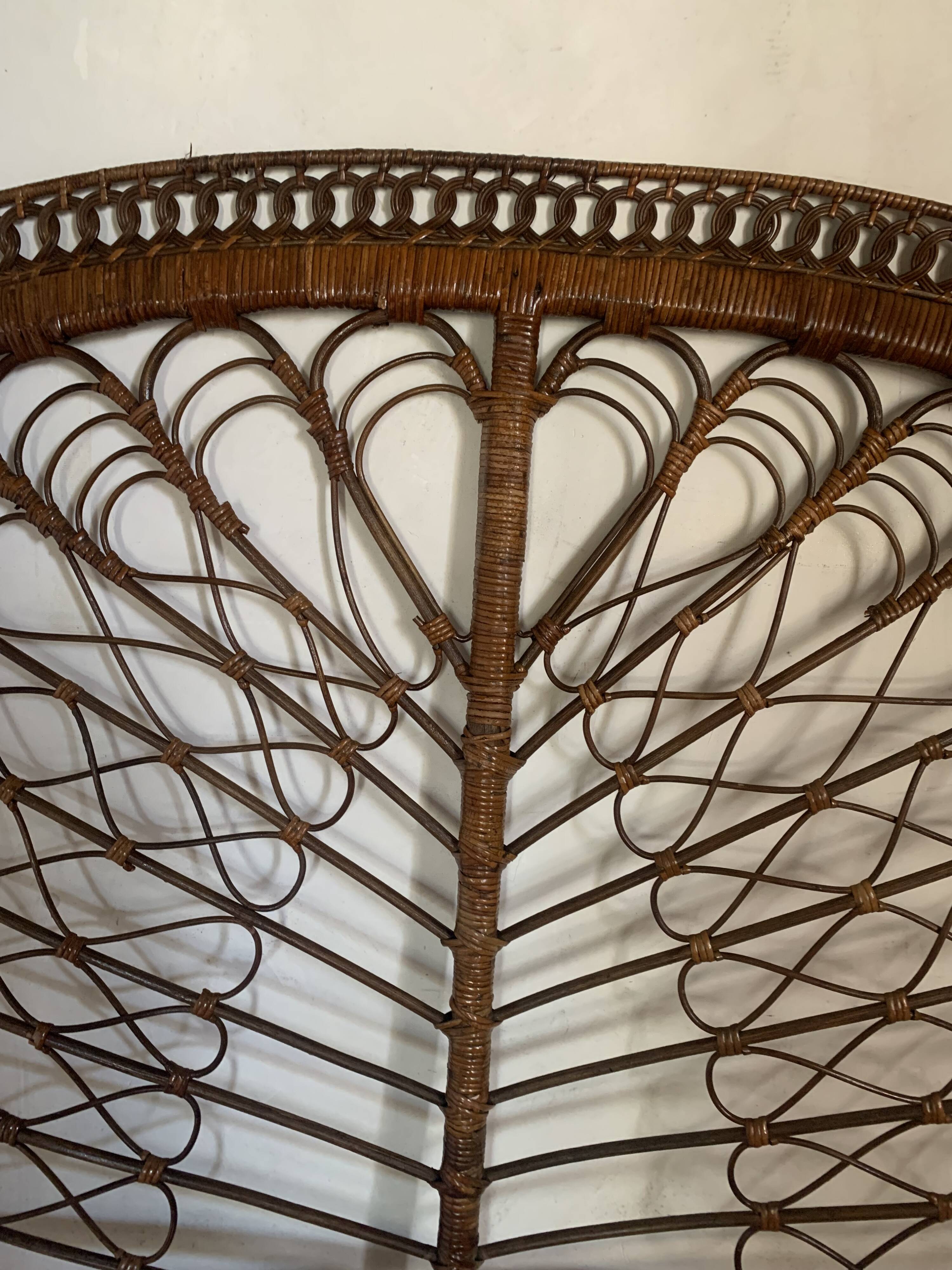 Vintage peacock rattan headboard 180 cm