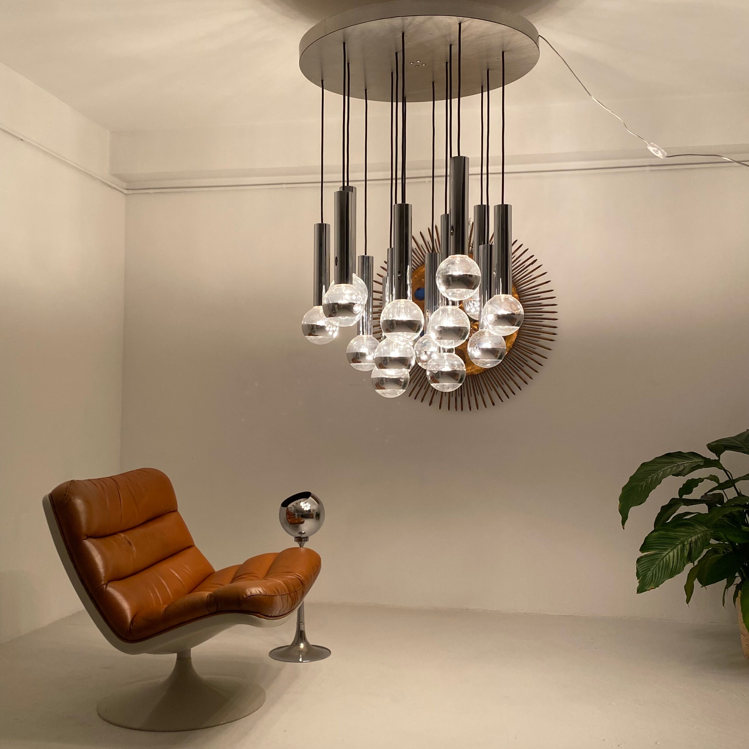 Chandelier waterfall 15 fires by Raak Holland. 1960