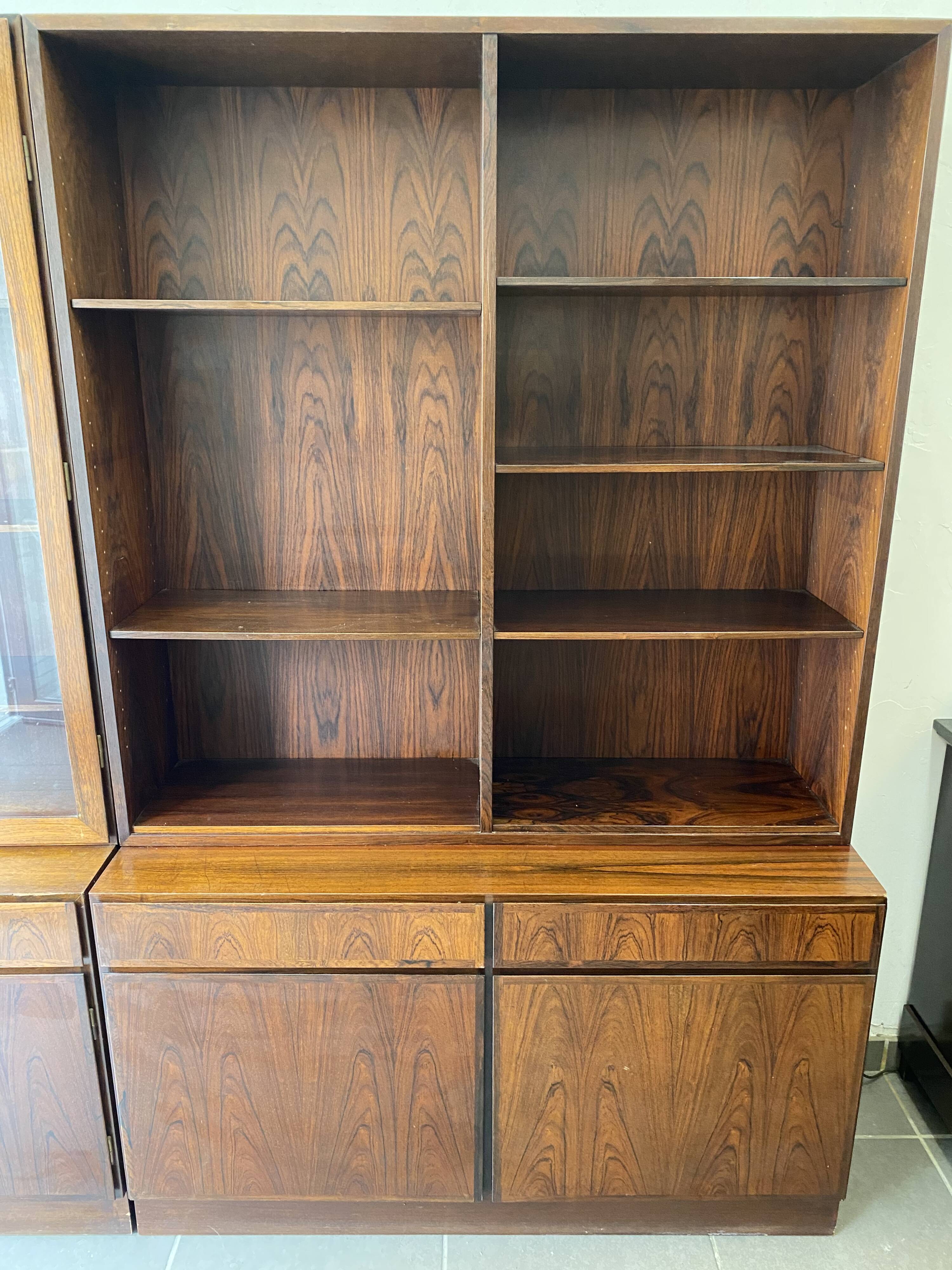 4-module rosewood bookcase model No. 4 by Danish designer Omann Jun 1960