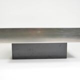 Willy Rizzo style black and chrome coffee table
