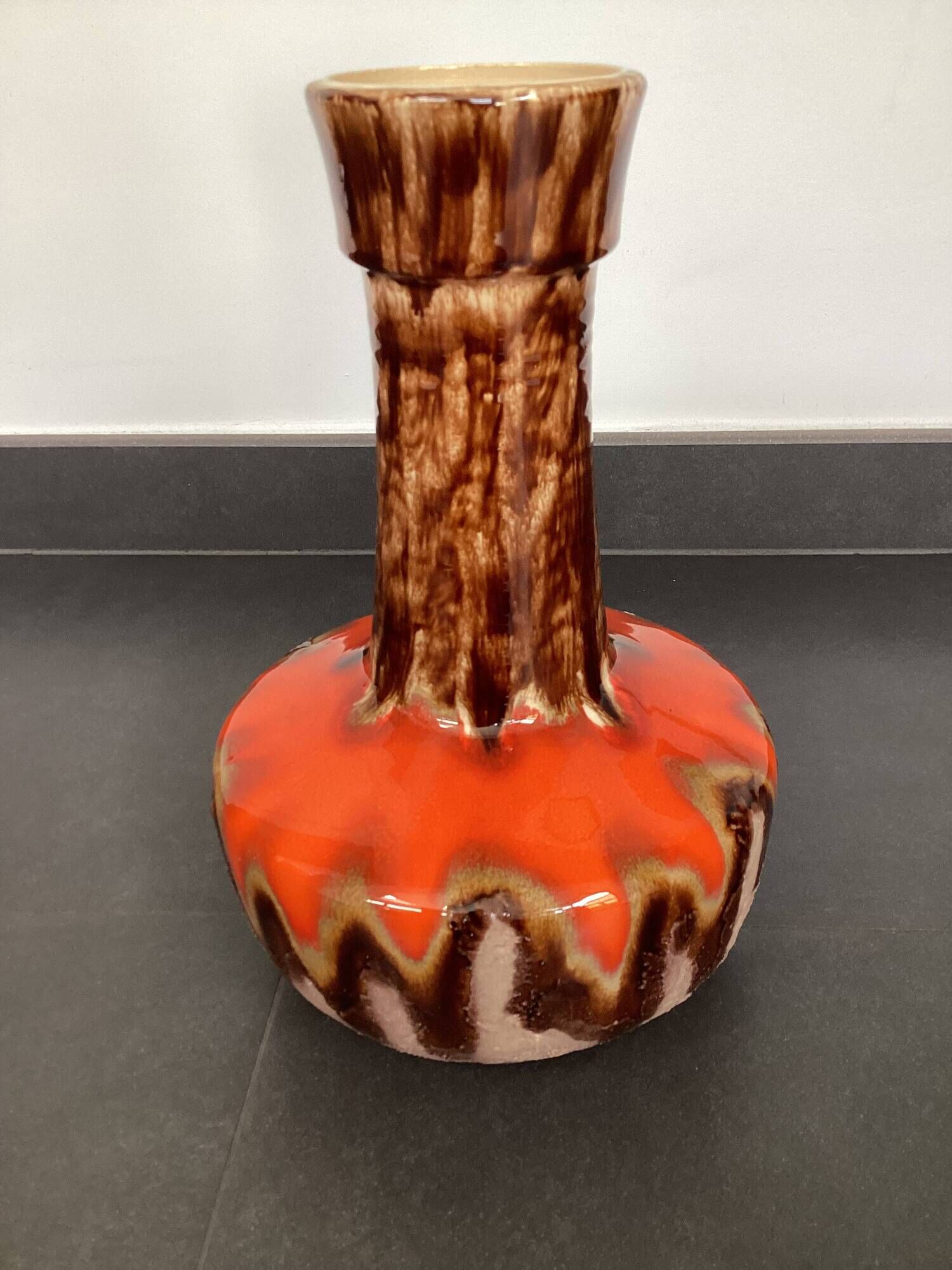 Baudin flamed ceramic pitcher-vase, 1970s