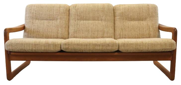 Holstebro deense vintage teak bank 'Karstoff'