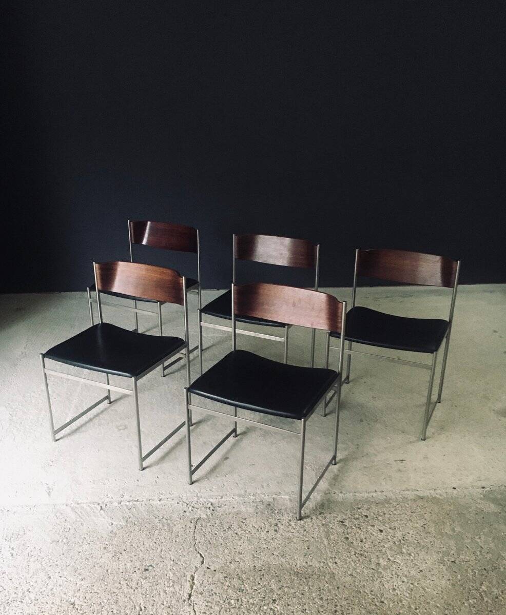 Mid-Century Modern SM08 Dining Chair Set by Cees Braakman for Ums Pastoe, Netherlands, 1960s, Set of 5