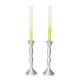 Set of space age candlesticks from the 70s/80s, organic aluminium.