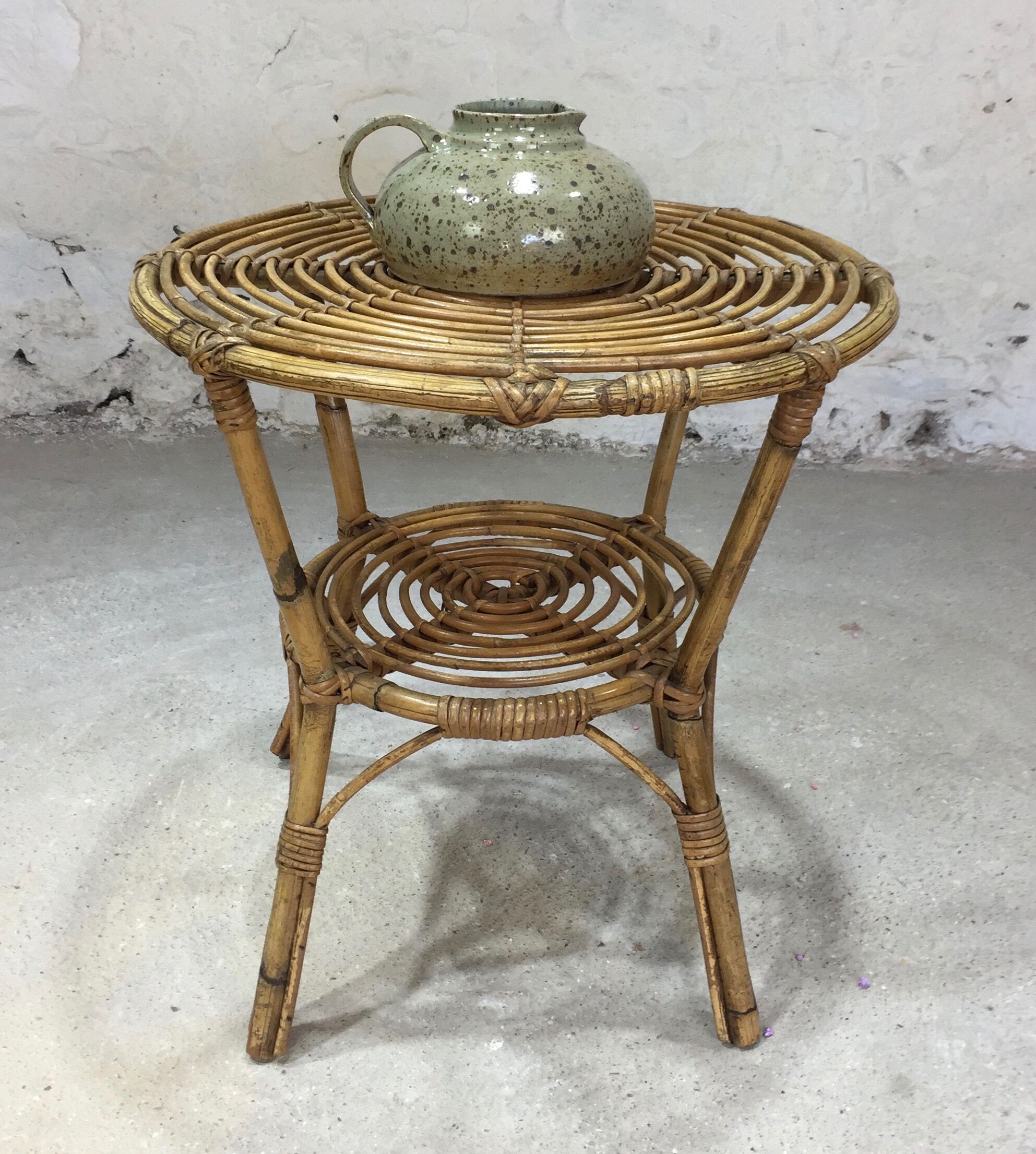 Vintage rattan coffee table