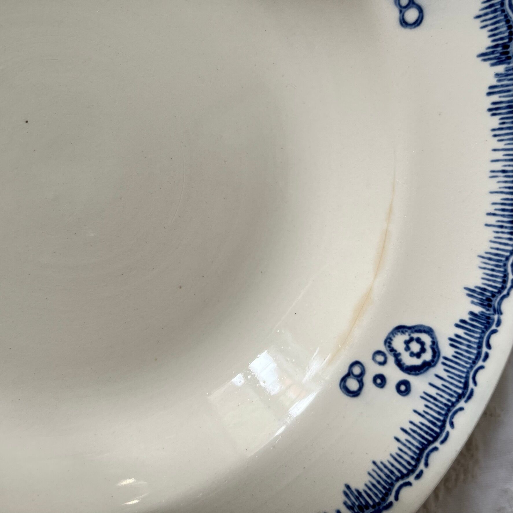 5 hollow plates in vintage Longwy earthenware - Tunis model