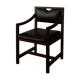 Vintage wooden armchair in black leatherette, Scandinavian style