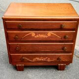 Art Deco chest of drawers in gilded oak