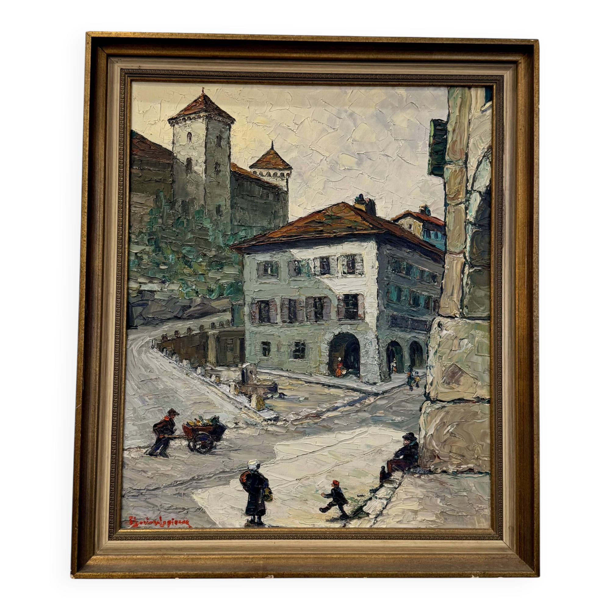 Oil on canvas Étienne Bouvier-Lapierre (1908-1987) – Château d'Annecy