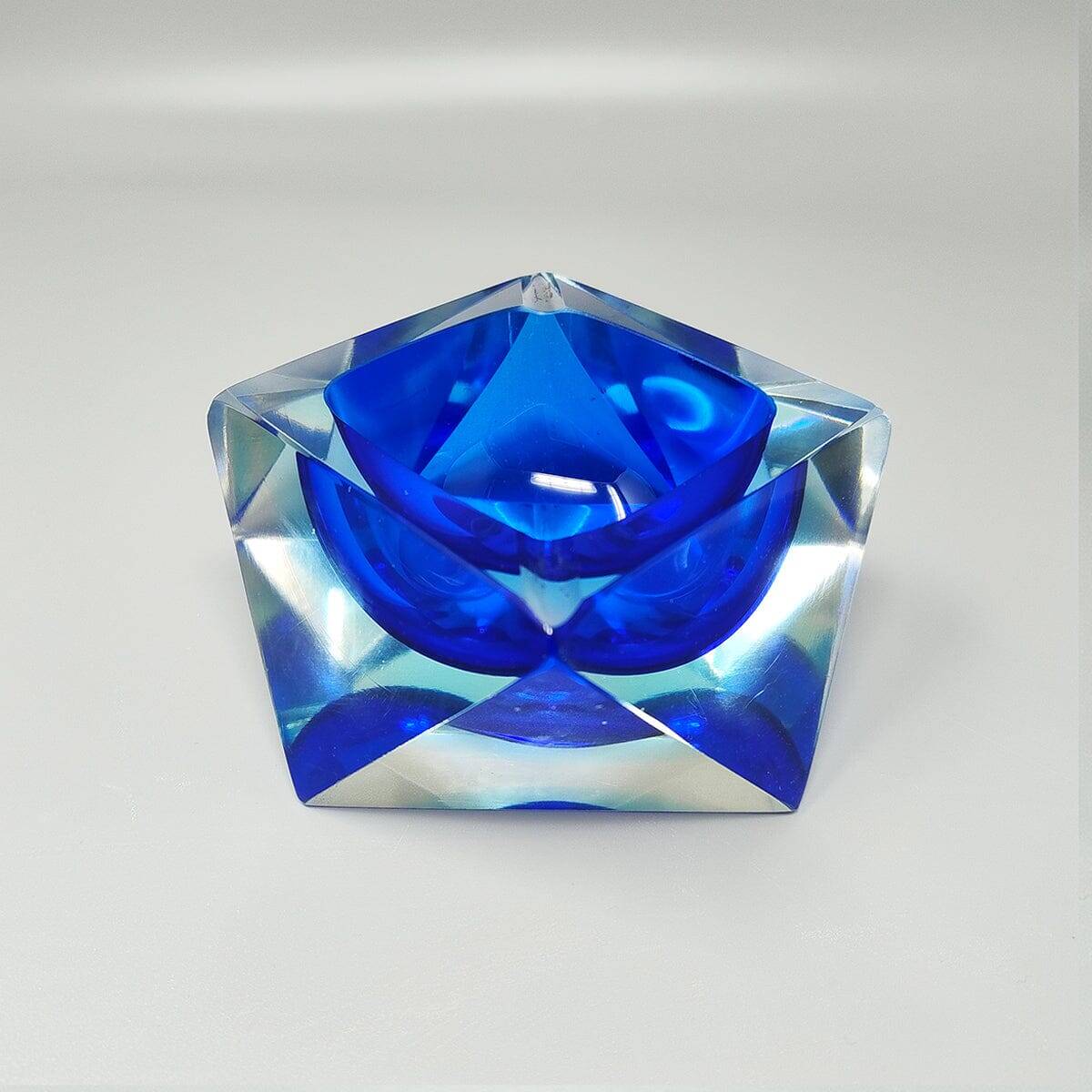 1960s Astonishing Blue Ashtray or Vide Poche By Flavio Poli for Seguso
