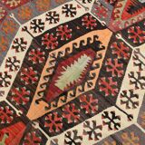 6x12 Multicolor Orientel Kilim Rug, Handmade Wool Kilim Rug, 185x350Cm