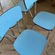 Set of 5 vintage chairs in 1960s blue formica