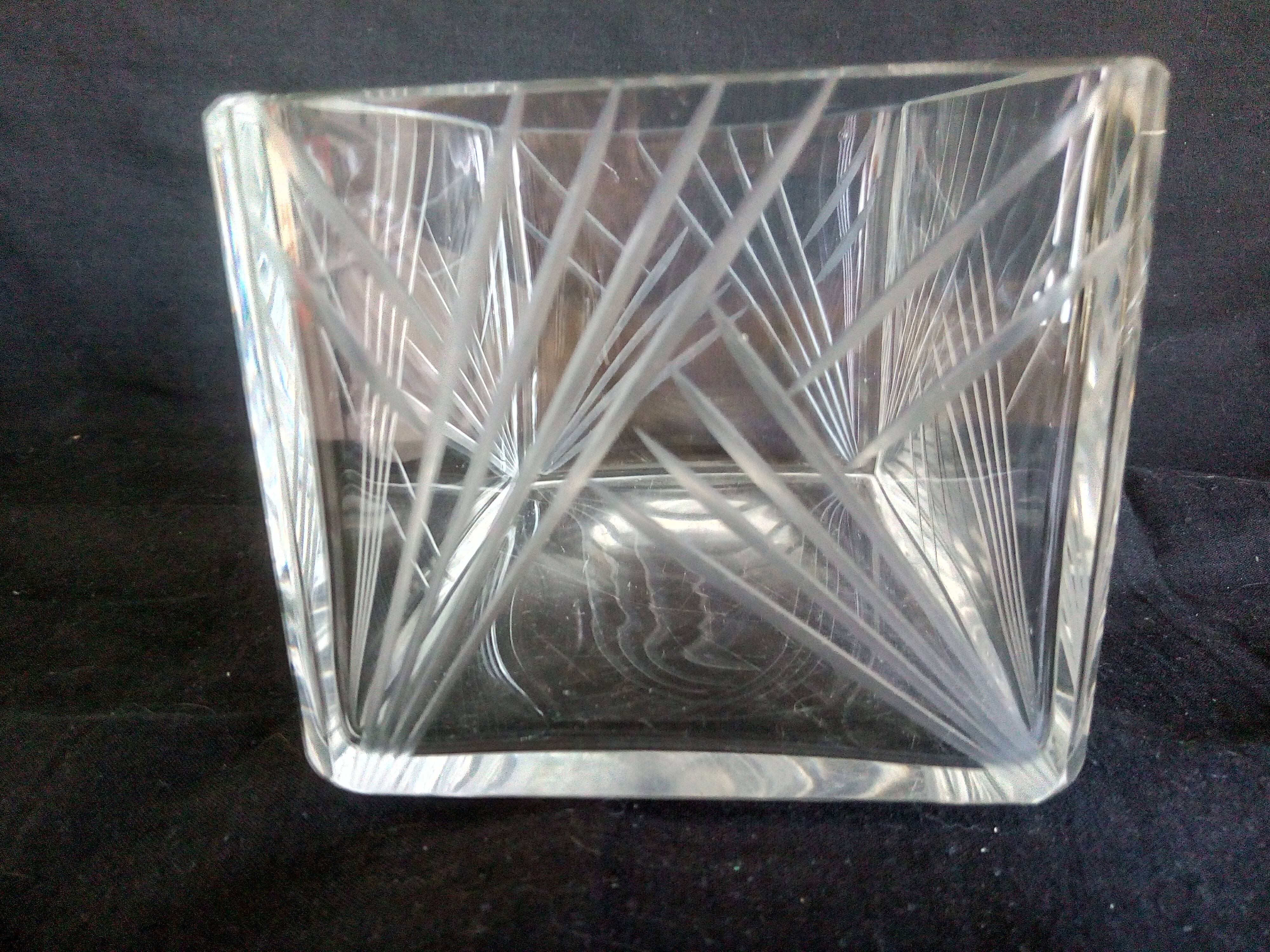 Art Deco cookie jar in chrome metal and glass