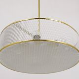 Brass Pendant Light in the Style of Mathieu Matégot Mid-Century, France, 1950s
