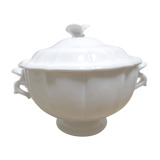 Soup tureen white faience of gien