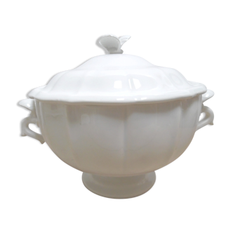 Soupière en faïence blanche de gien
