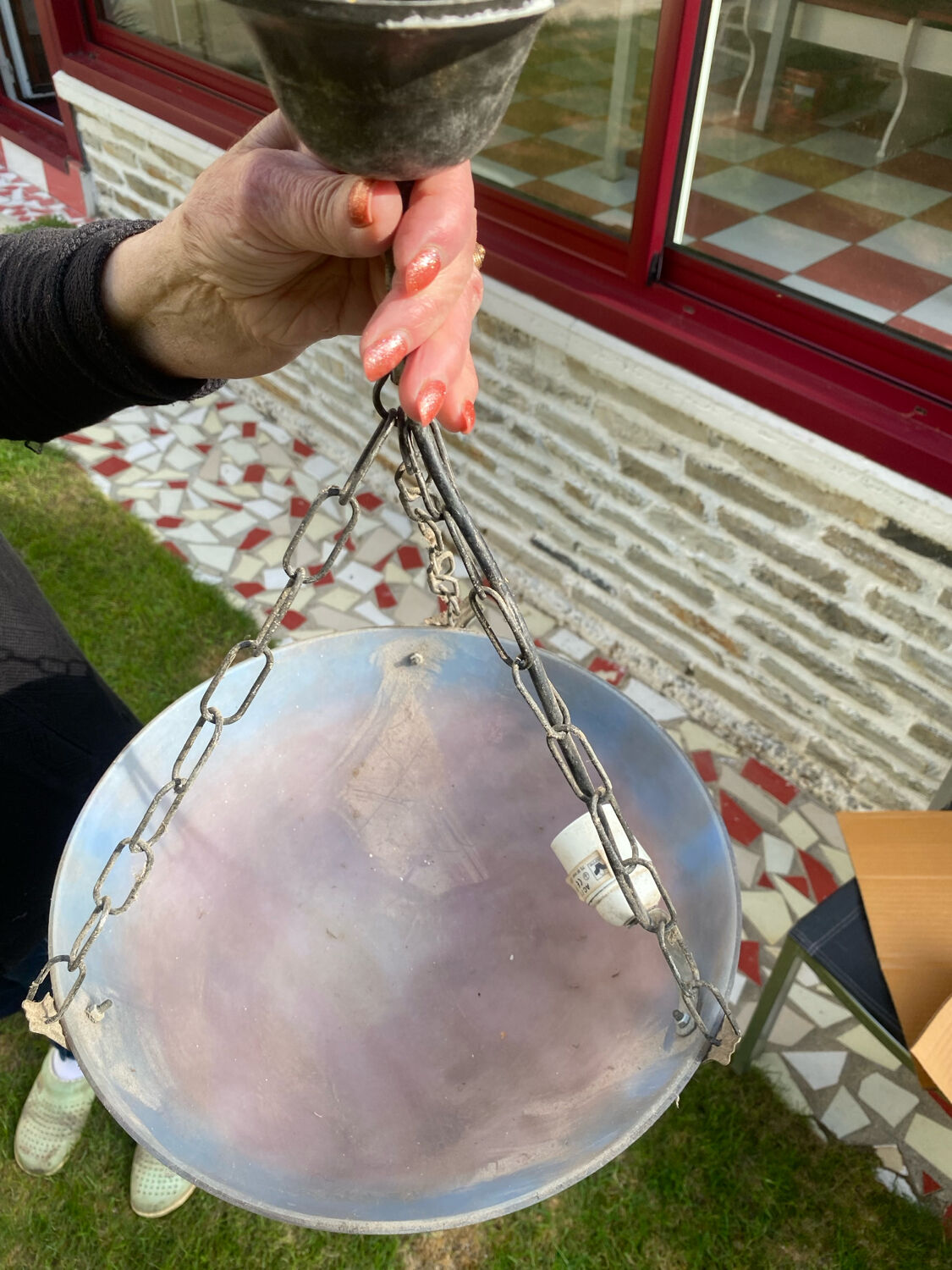 Vintage glass paste pendant