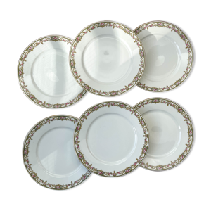 6 assiettes plates porcelaine Limoges