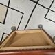 Ottoman chest pouf 1960 leather on vintage casters