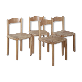 Ensemble de 4 chaises assise en corde scandinave