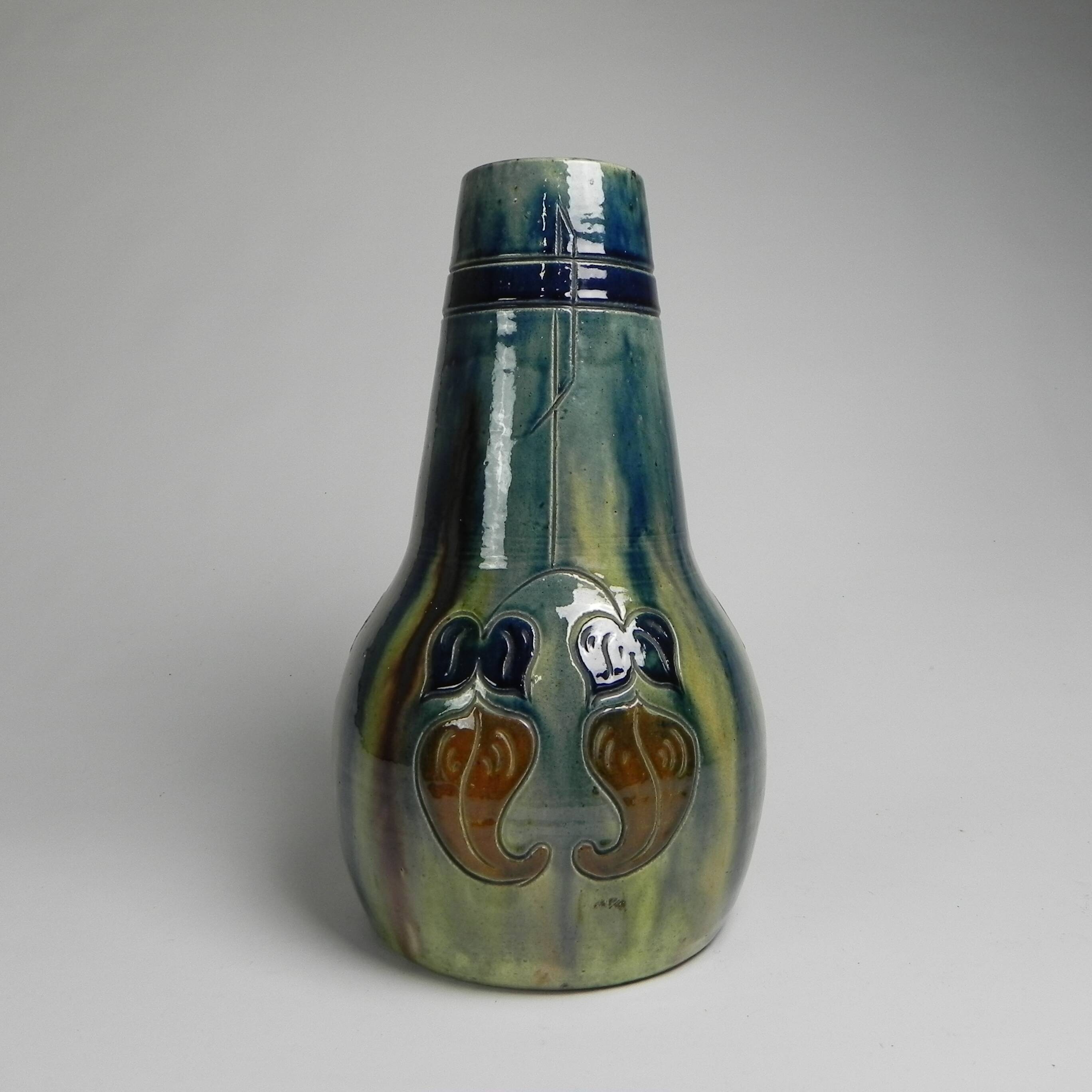 Art Deco Flemish vase with floral motifs, 1920s