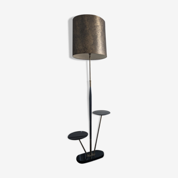 Floor lamp 1960 black lacquer and brass