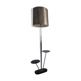 Floor lamp 1960 black lacquer and brass