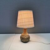 Beautiful ceramic table lamp with original shade, designed by Chris Haslev for Jeti ceramics Denmark