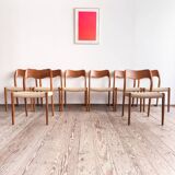 Lot de 8 chaises de salle à manger modèle 71 en teck par Niels O. Møller