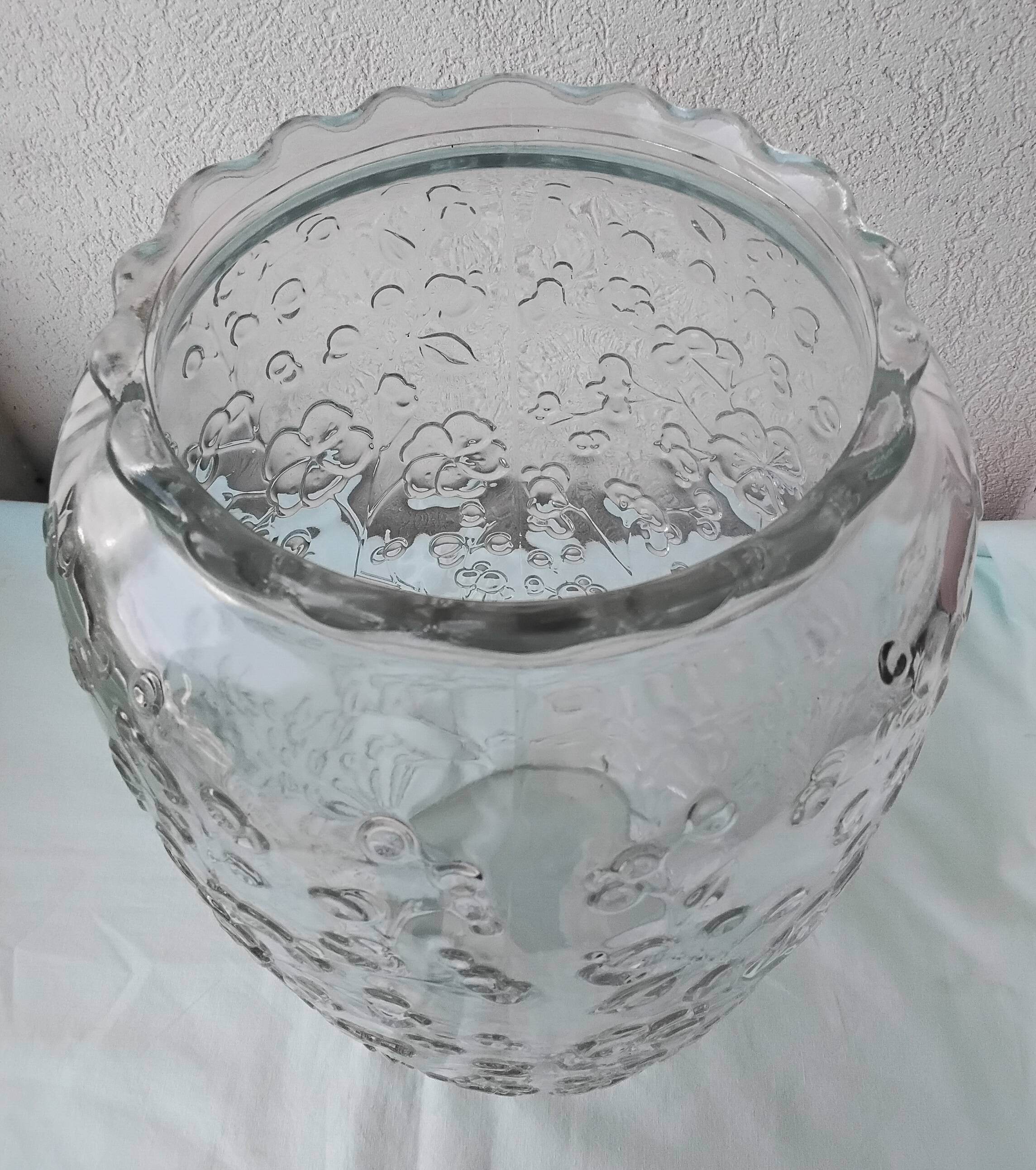 Moulded pressed glass vase