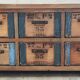 Ancien meuble d'atelier six tiroirs caisses