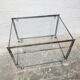 Table basse vintage chrome & verre Années 70
