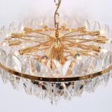 Chandelier Kalmar 'Corina', gilded brass and glass, Austria, 1970.