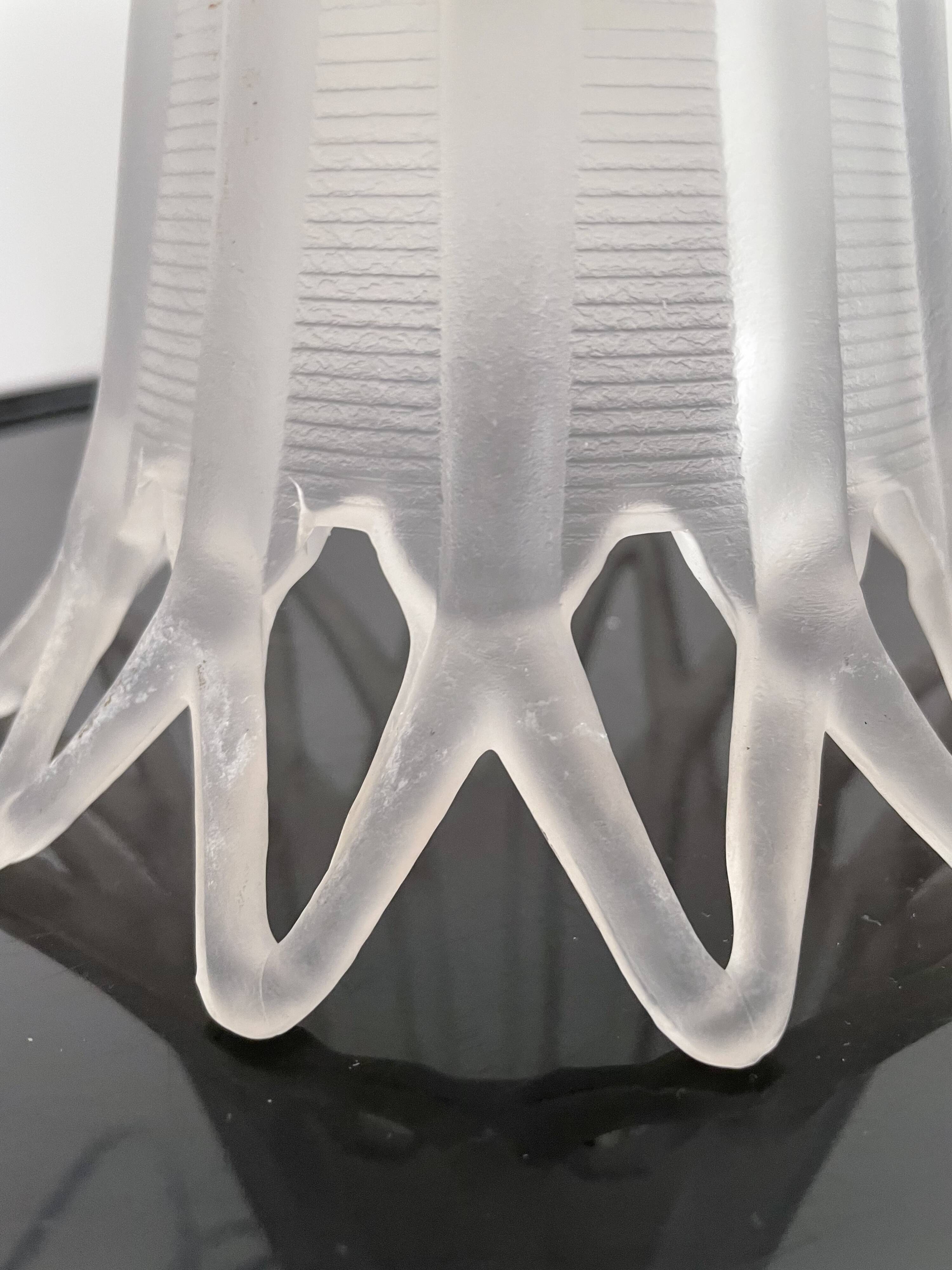 Vintage carved glass lamp