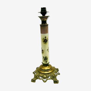 20th century bronze and porcelain lamp foot