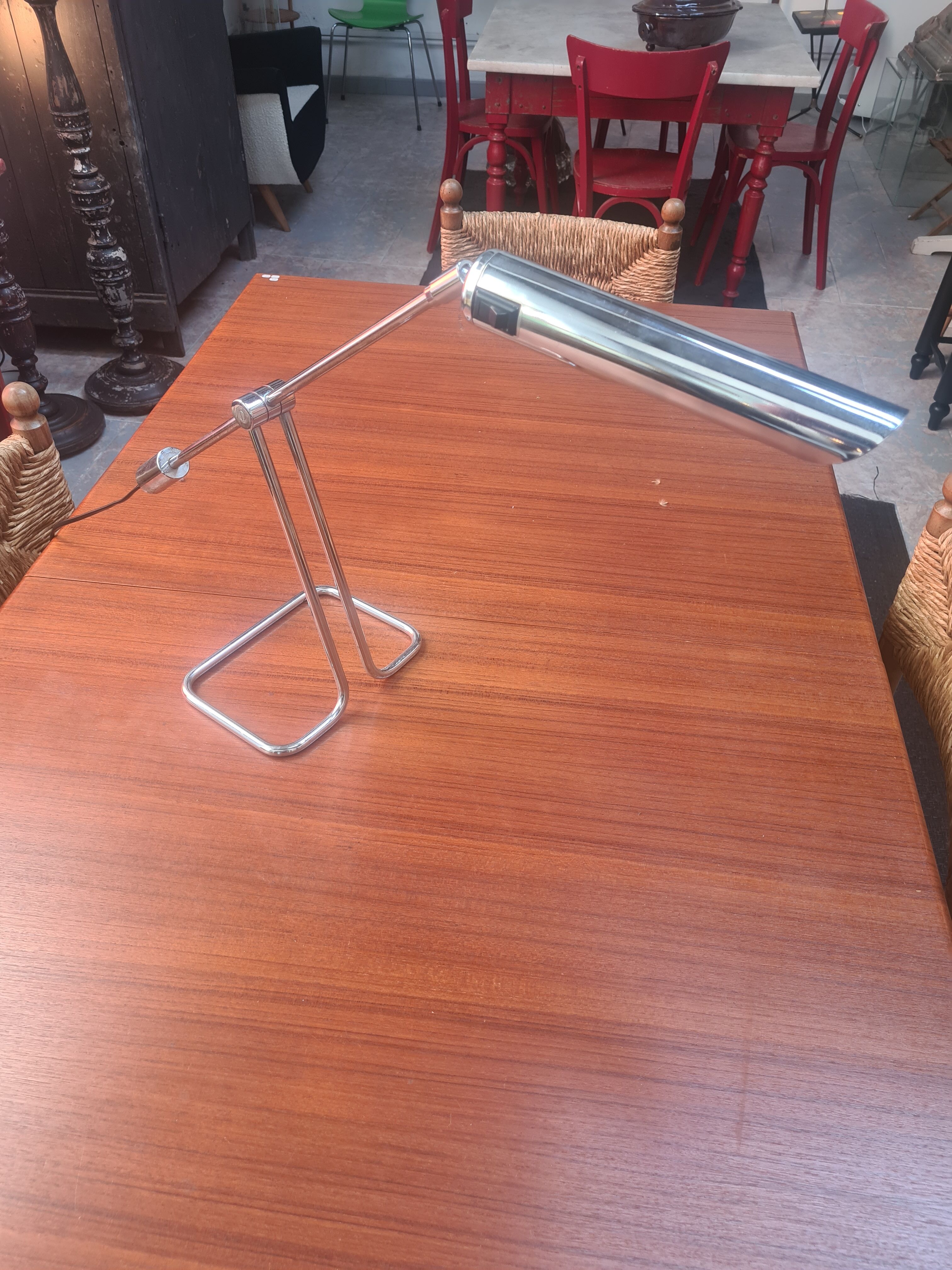 Ikea vintage metal chrome lamp with balencier 70s